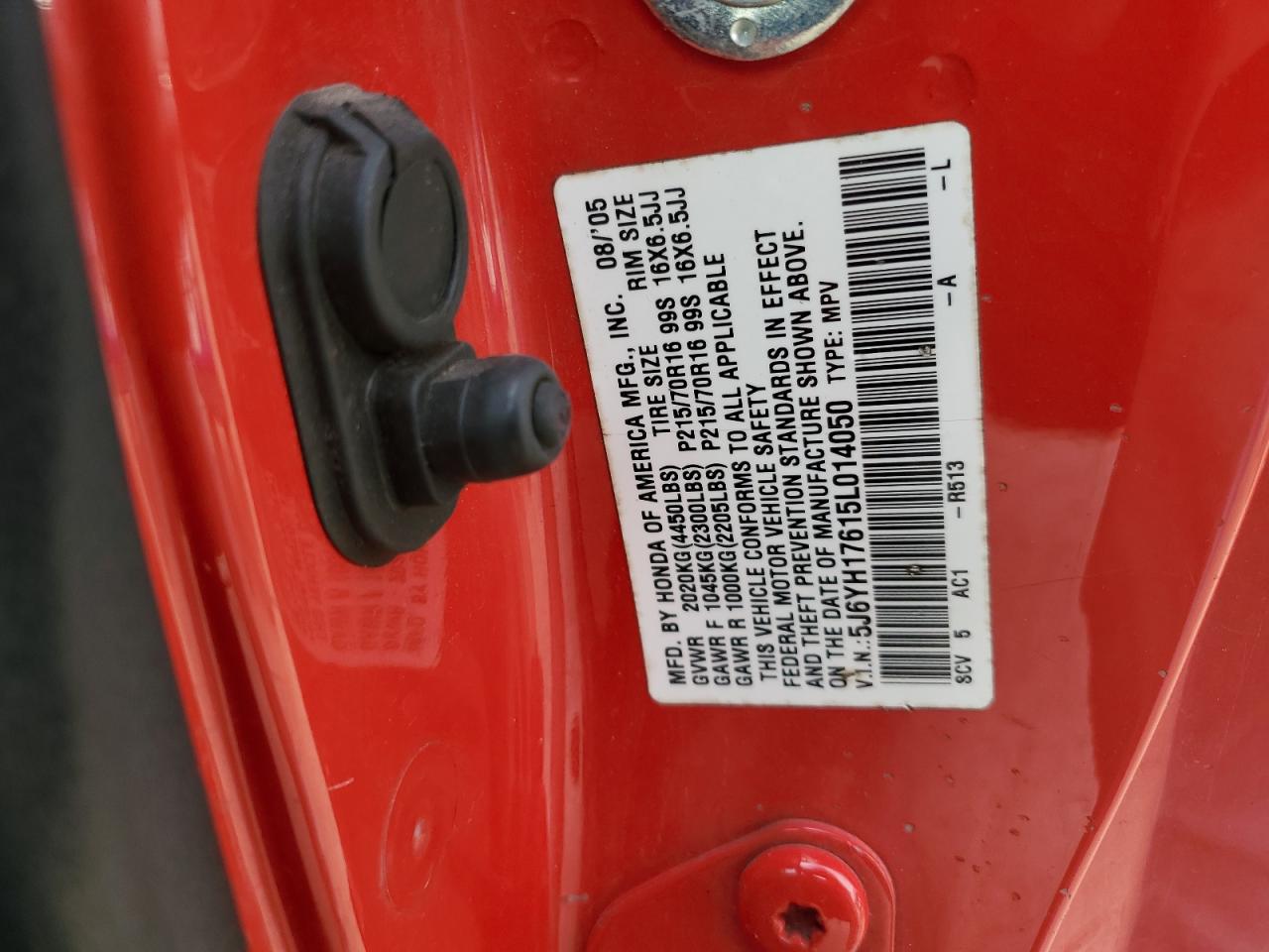 2005 Honda Element Ex VIN: 5J6YH17615L014050 Lot: 82497965