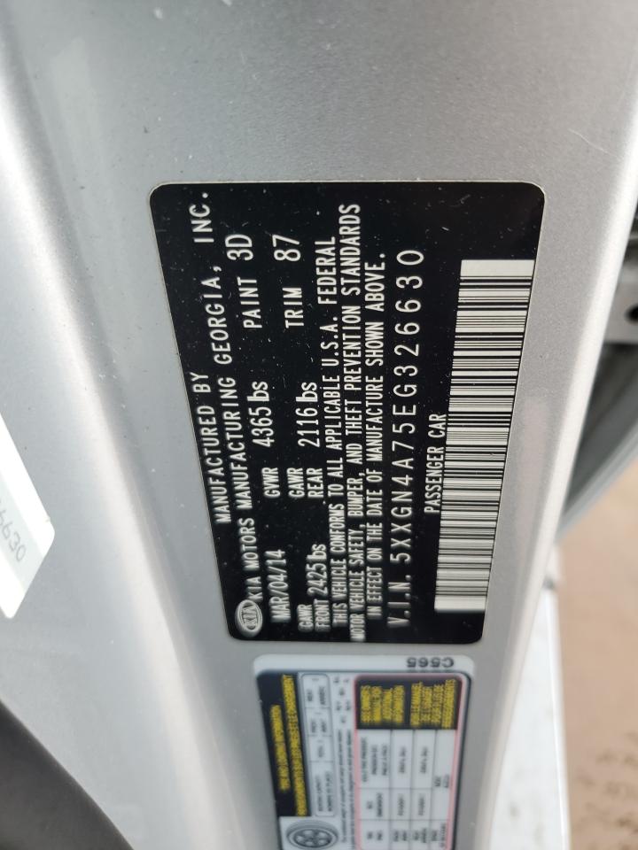 2014 Kia Optima Ex VIN: 5XXGN4A75EG326630 Lot: 82424635