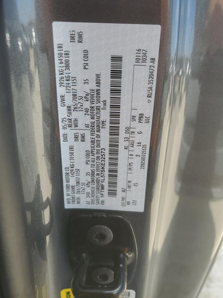 2025 Ford F150 Xl VIN: 1FTMF1L57SKE32573 Lot: 90278595