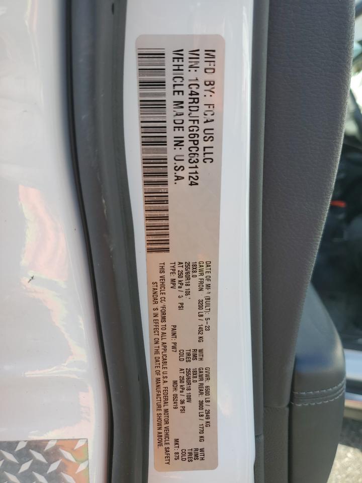 2023 Dodge Durango Pursuit VIN: 1C4RDJFG6PC631124 Lot: 86140695