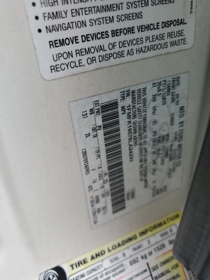 2008 Ford Expedition El Limited VIN: 1FMFK19578LA24293 Lot: 84946635