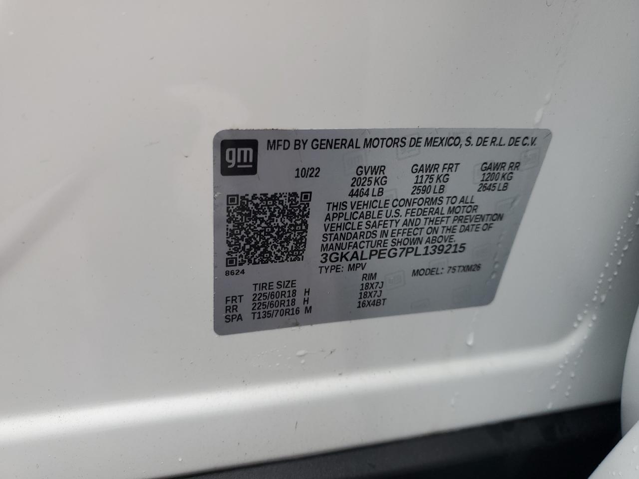 2023 GMC Terrain Slt VIN: 3GKALPEG7PL139215 Lot: 90307025