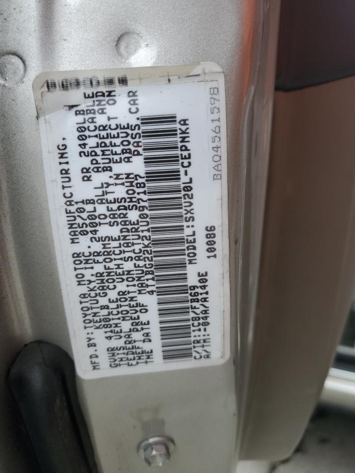 2001 Toyota Camry Ce VIN: 4T1BG22K21U097187 Lot: 84552315