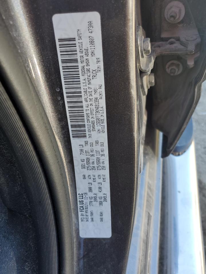 2019 Ram 1500 Big Horn/Lone Star VIN: 1C6SRFFT3KN691394 Lot: 86219745