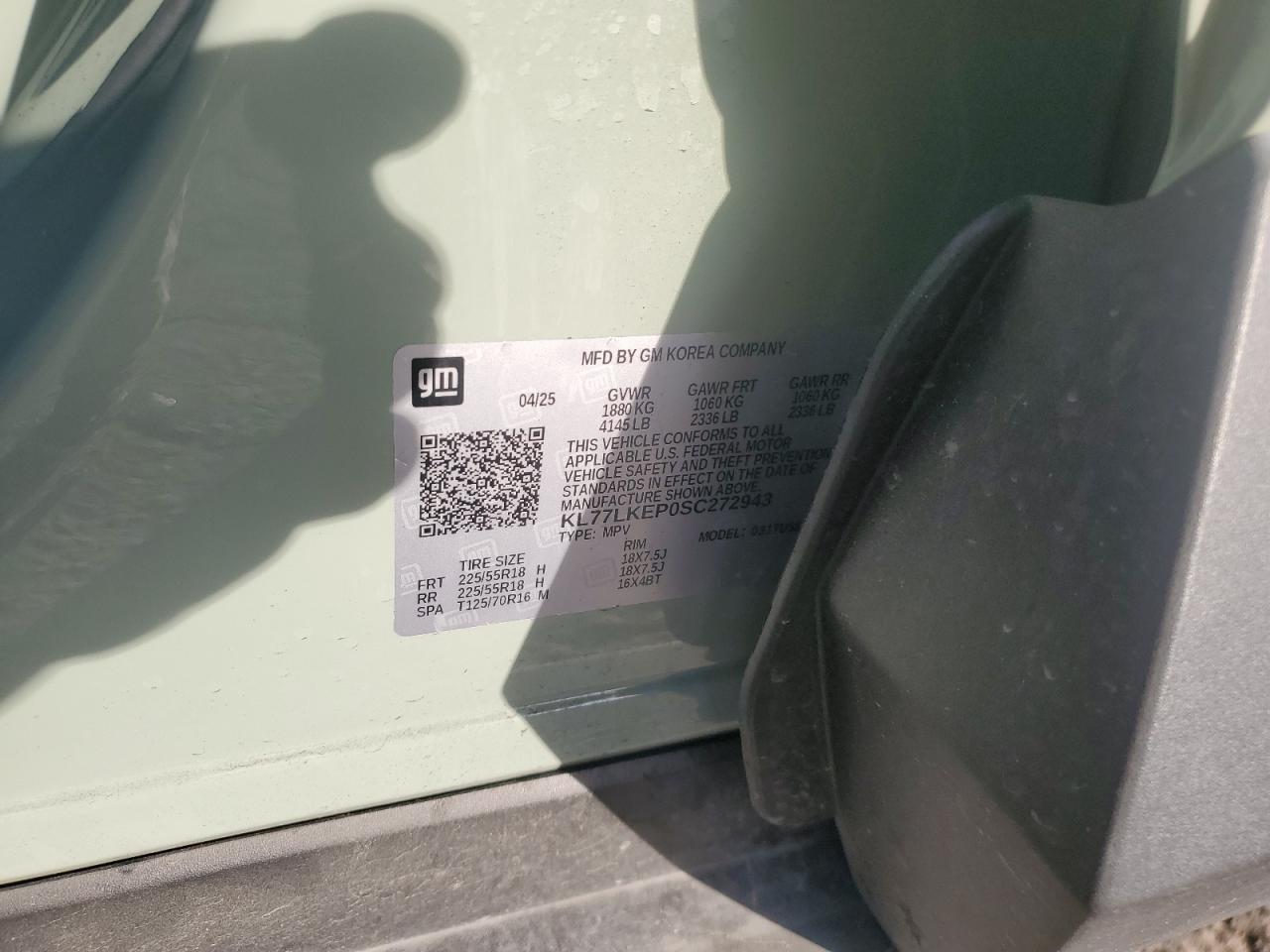 2025 Chevrolet Trax Activ VIN: KL77LKEP0SC272943 Lot: 89545355