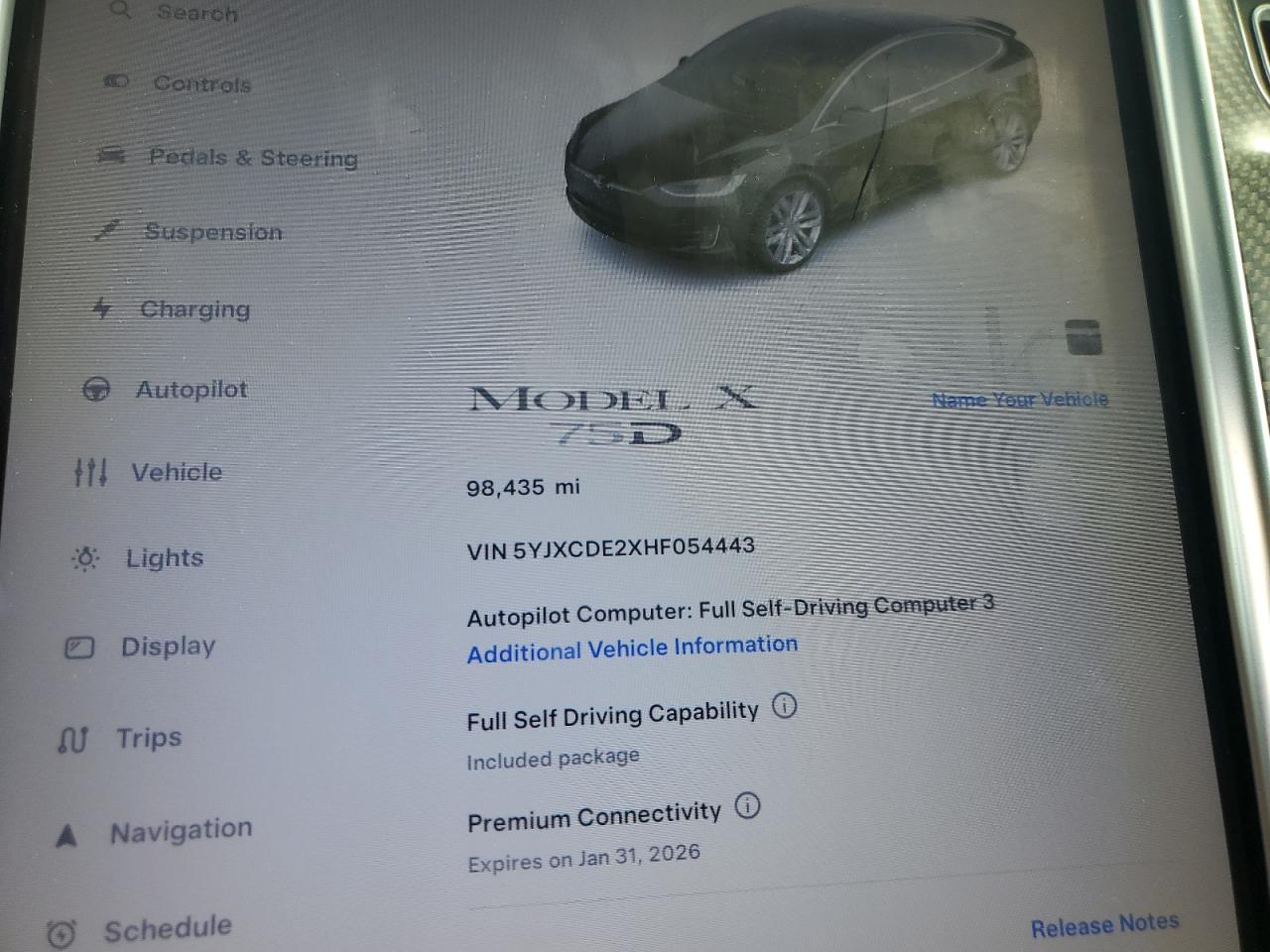 2017 Tesla Model X VIN: 5YJXCDE2XHF054443 Lot: 82227365