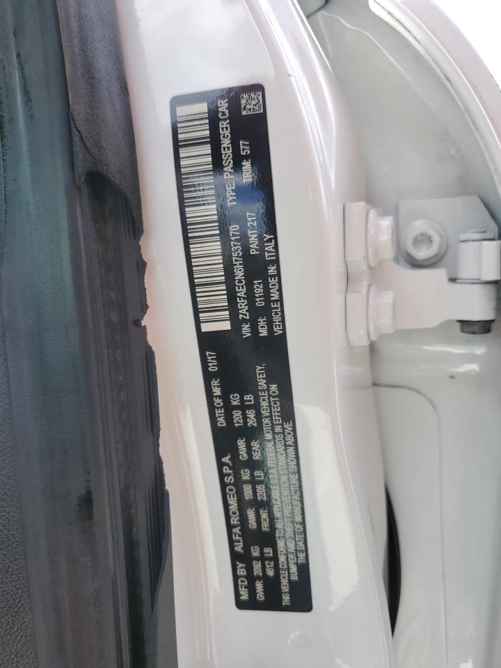 2017 Alfa Romeo Giulia Ti VIN: ZARFAECN6H7537170 Lot: 84471665