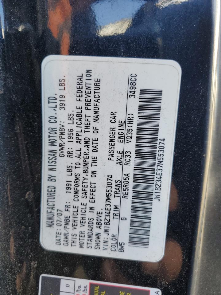 2007 Nissan 350Z Coupe VIN: JN1BZ34E37M553074 Lot: 86119445