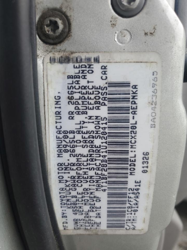 2001 Toyota Avalon Xl VIN: 4T1BF28B41U120415 Lot: 90242165