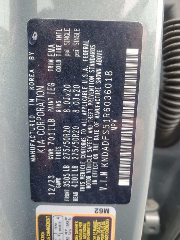 2024 Kia Ev9 Land VIN: KNDADFS51R6036018 Lot: 90057695