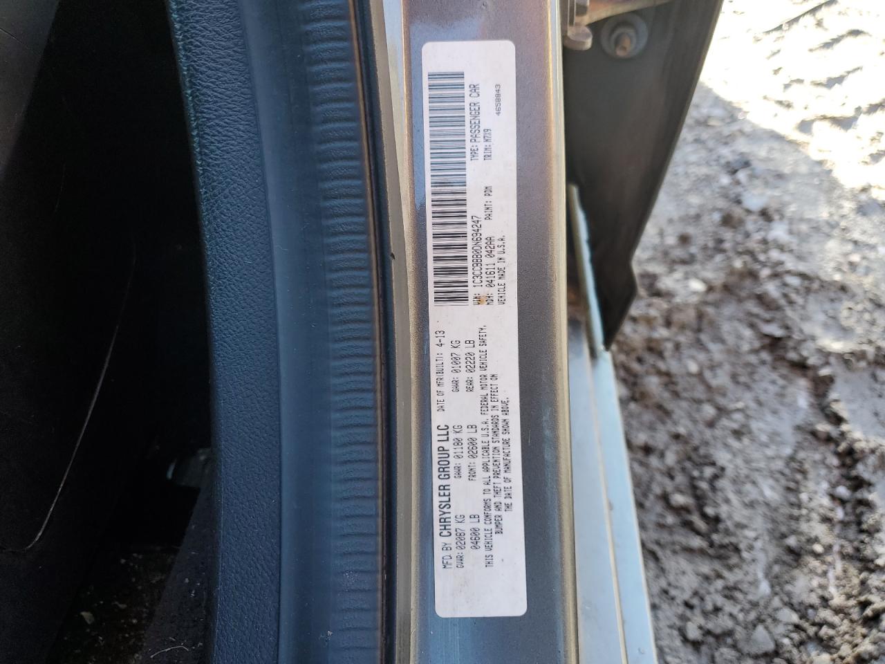 2013 Chrysler 200 Touring VIN: 1C3CCBBB0DN694247 Lot: 86872965