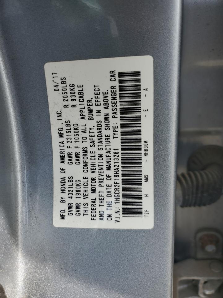2017 Honda Accord Sport Special Edition VIN: 1HGCR2F19HA213261 Lot: 85642985
