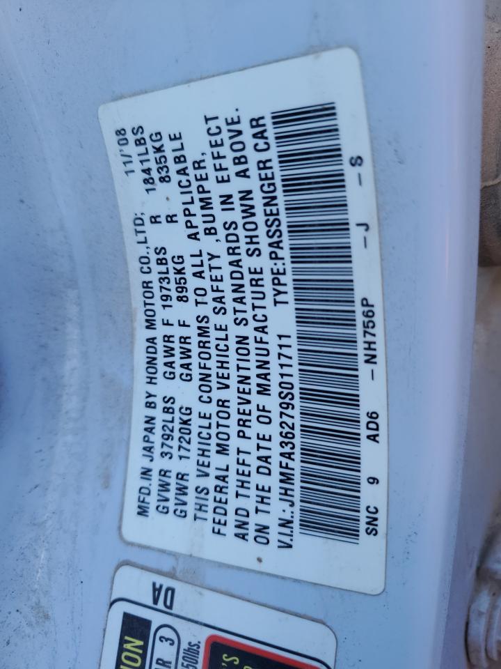2009 Honda Civic Hybrid VIN: JHMFA36279S011711 Lot: 84479235