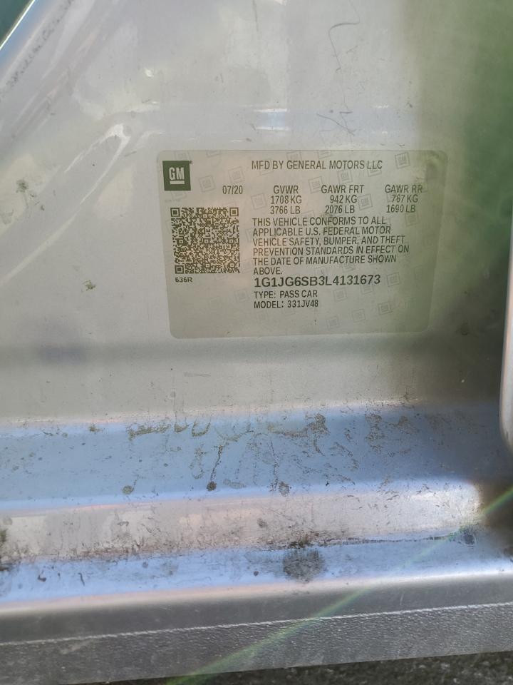 2020 Chevrolet Sonic VIN: 1G1JG6SB3L4131673 Lot: 85549805