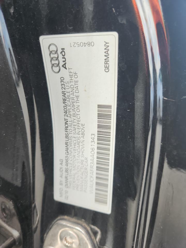 2010 Audi A5 Premium VIN: WAUCFAFR3AA061343 Lot: 85152265