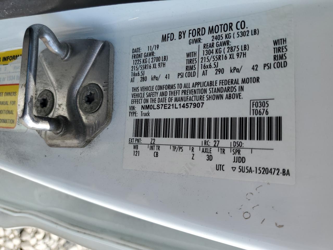 2020 Ford Transit Connect Xl VIN: NM0LS7E21L1457907 Lot: 82256345