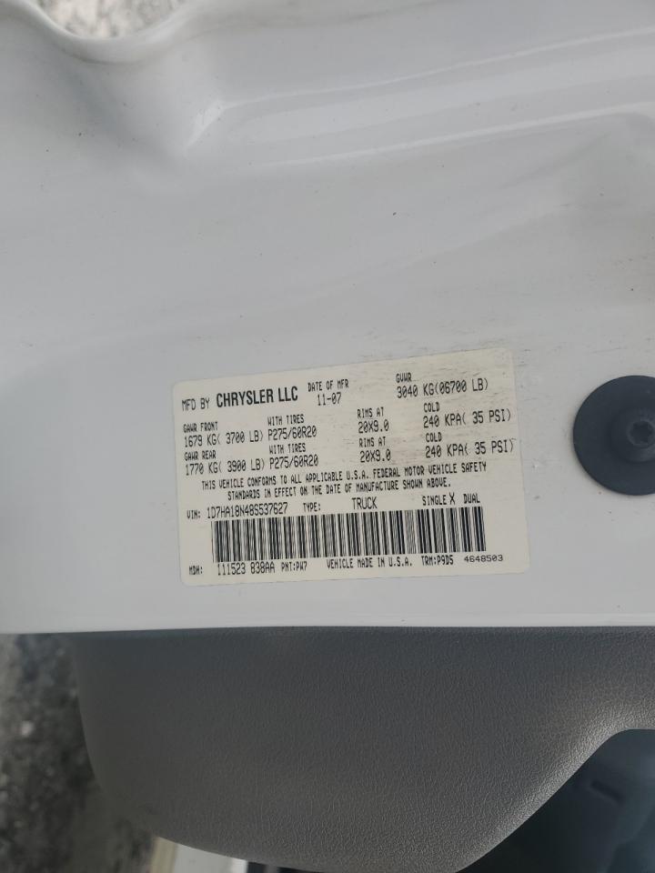 2008 Dodge Ram 1500 St VIN: 1D7HA18N48S537627 Lot: 84607455