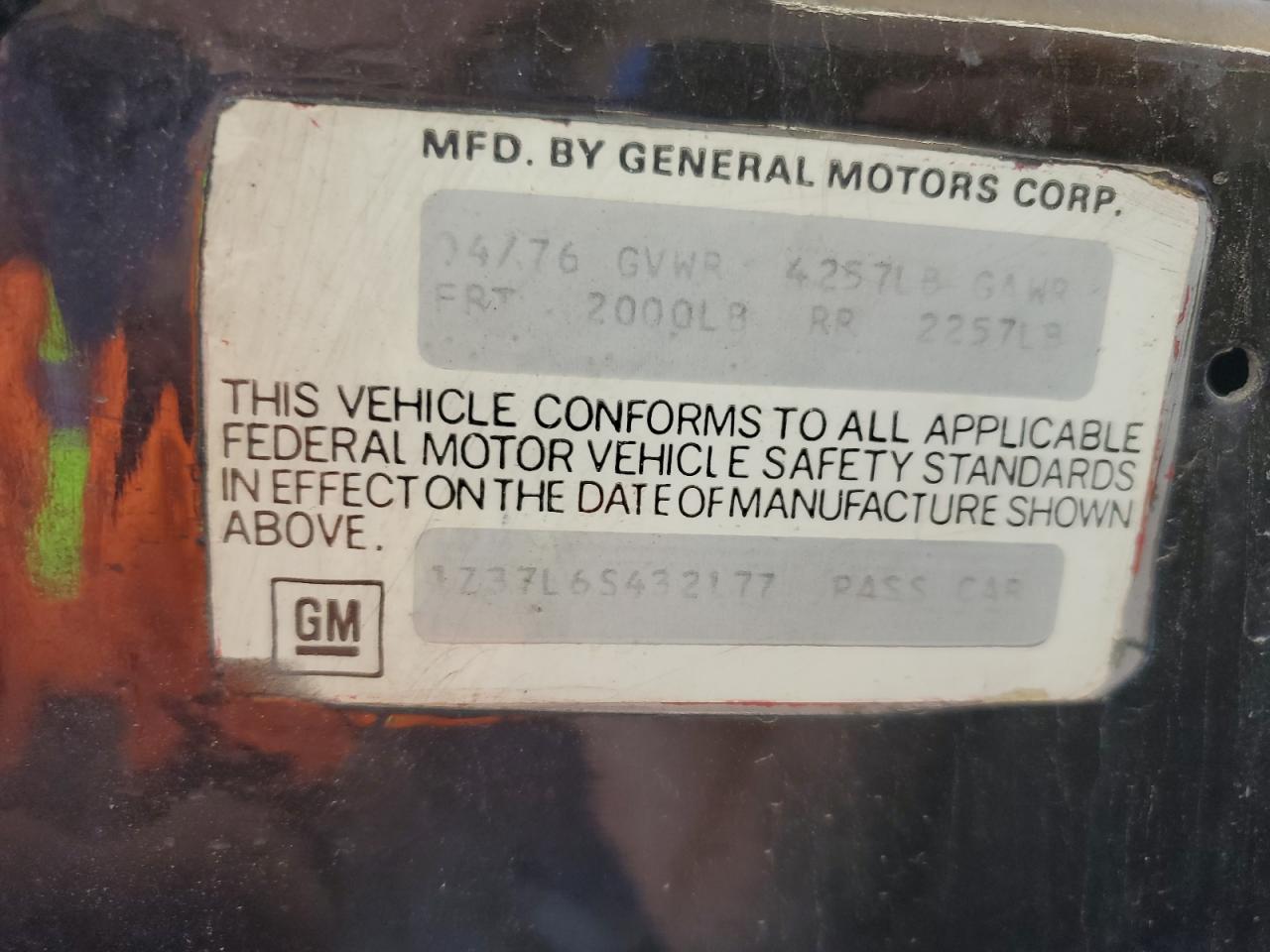 1976 Chevrolet Stingray VIN: 1Z37L6S432177 Lot: 82112345