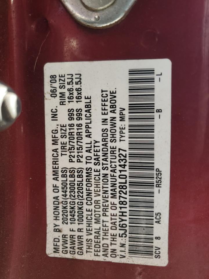 2008 Honda Element Ex VIN: 5J6YH18728L014327 Lot: 85390925