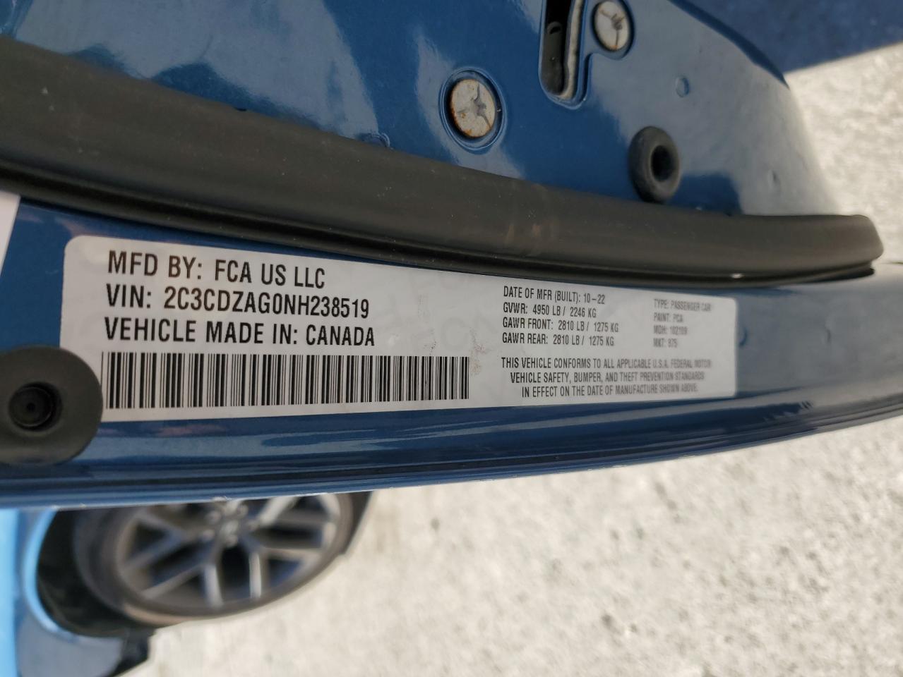 2022 Dodge Challenger Sxt VIN: 2C3CDZAG0NH238519 Lot: 82307935