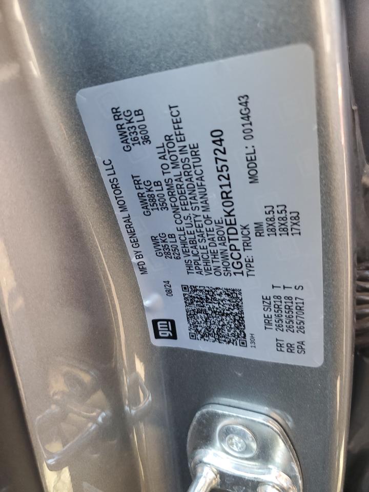 2024 Chevrolet Colorado Z71 VIN: 1GCPTDEK0R1257240 Lot: 86072545