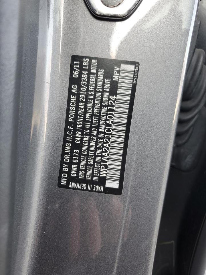 2012 Porsche Cayenne VIN: WP1AA2A21CLA01124 Lot: 86288195