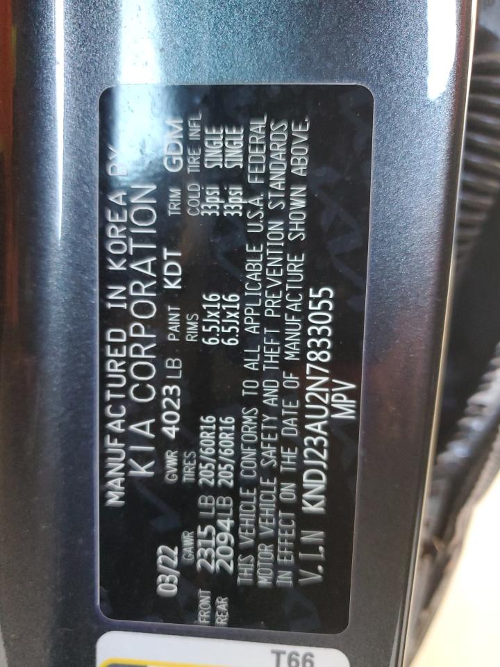 2022 Kia Soul Lx VIN: KNDJ23AU2N7833055 Lot: 89445085