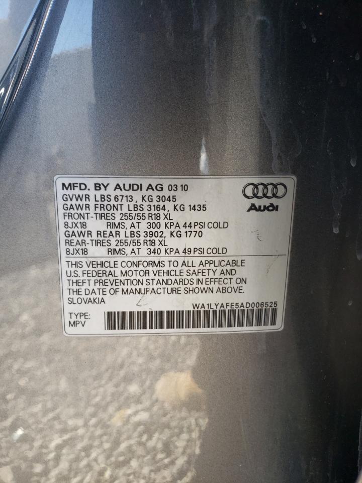 2010 Audi Q7 Premium Plus VIN: WA1LYAFE5AD006525 Lot: 86789815