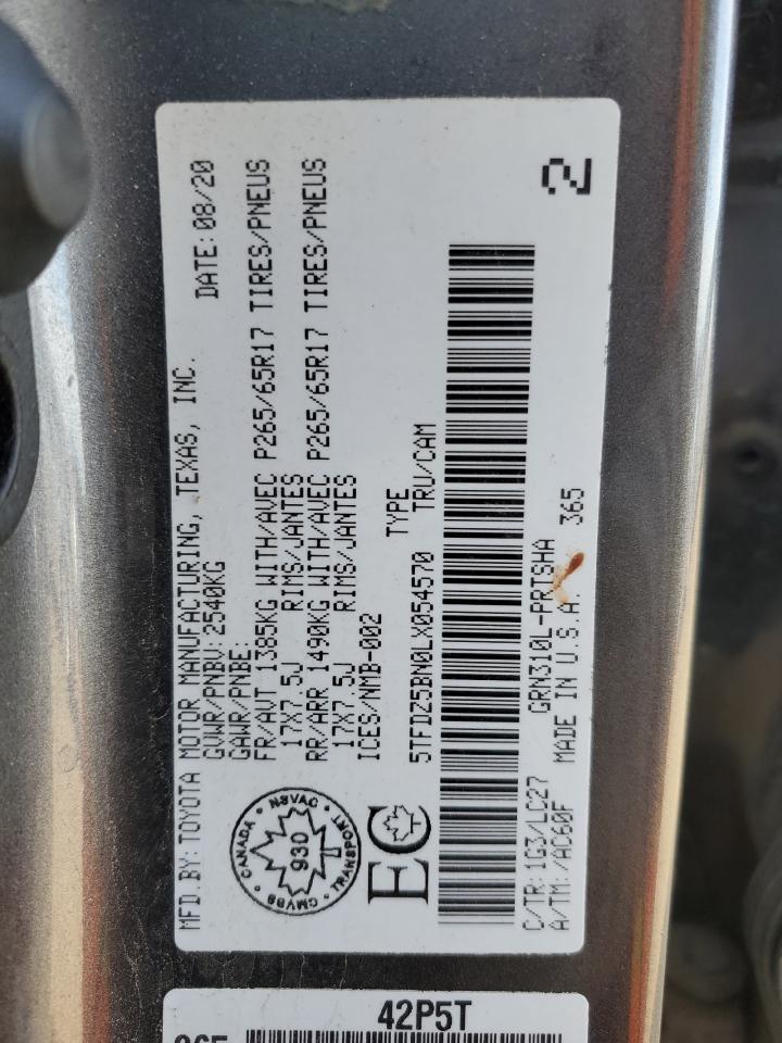 2020 Toyota Tacoma Double Cab VIN: 5TFDZ5BN0LX054570 Lot: 90272235