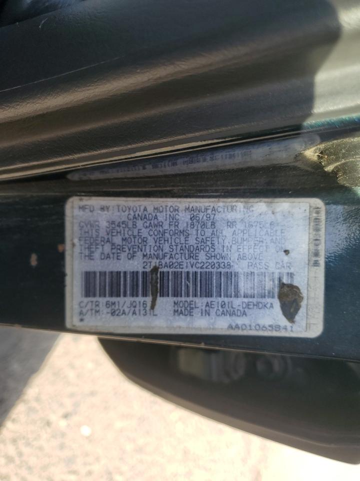 1997 Toyota Corolla Base VIN: 2T1BA02E1VC220338 Lot: 85263885