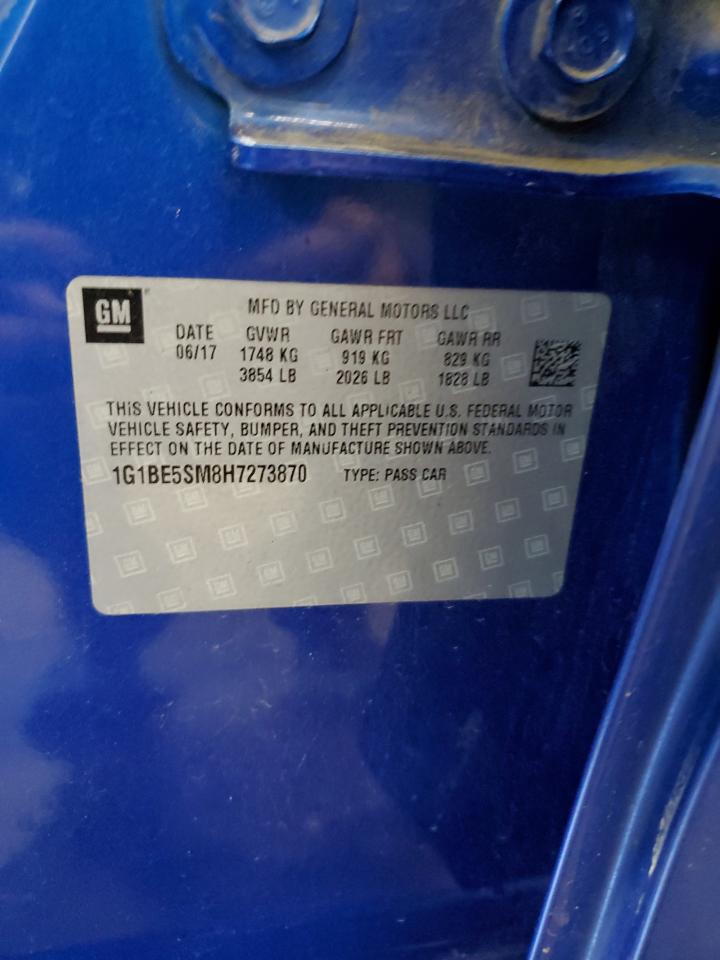 2017 Chevrolet Cruze Lt VIN: 1G1BE5SM8H7273870 Lot: 85569875