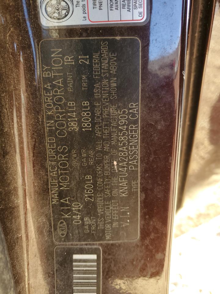 2010 Kia Forte Ex VIN: KNAFU4A28A5854905 Lot: 86646355
