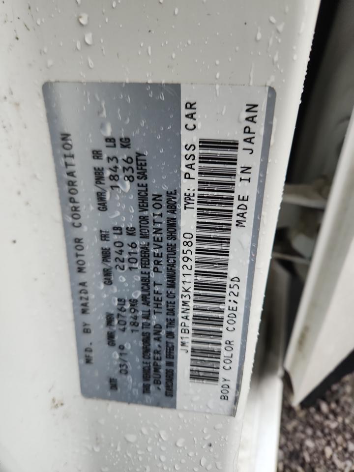 2019 Mazda 3 Premium VIN: JM1BPANM3K1129580 Lot: 87449115