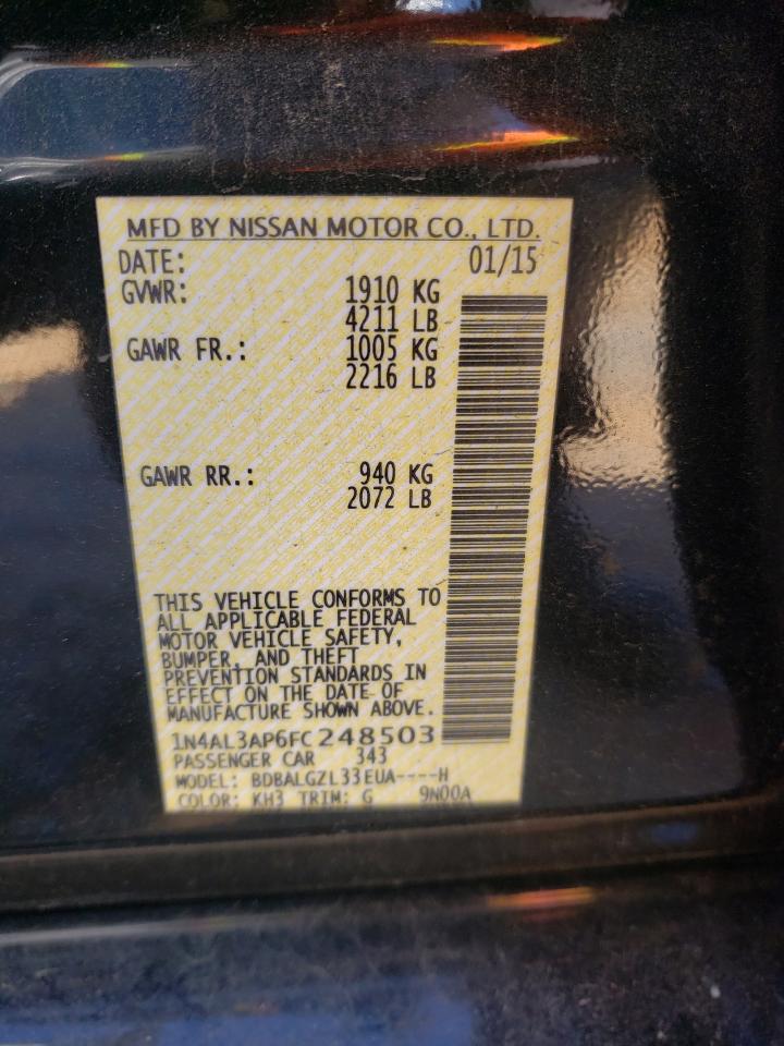 2015 Nissan Altima 2.5 VIN: 1N4AL3AP6FC248503 Lot: 86145595