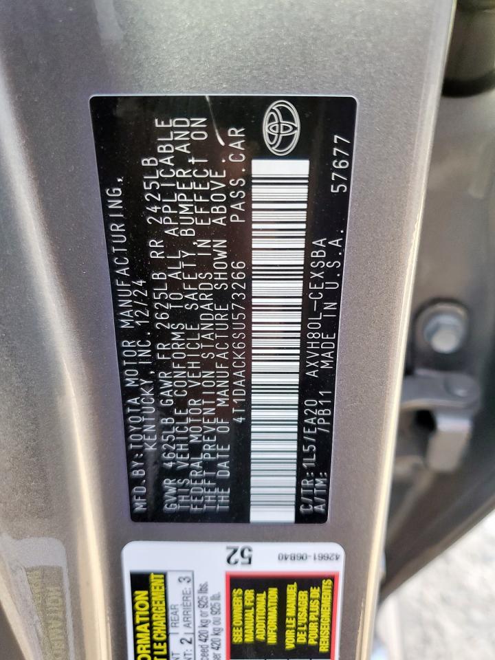 2025 Toyota Camry Xse VIN: 4T1DAACK6SU573266 Lot: 82276025