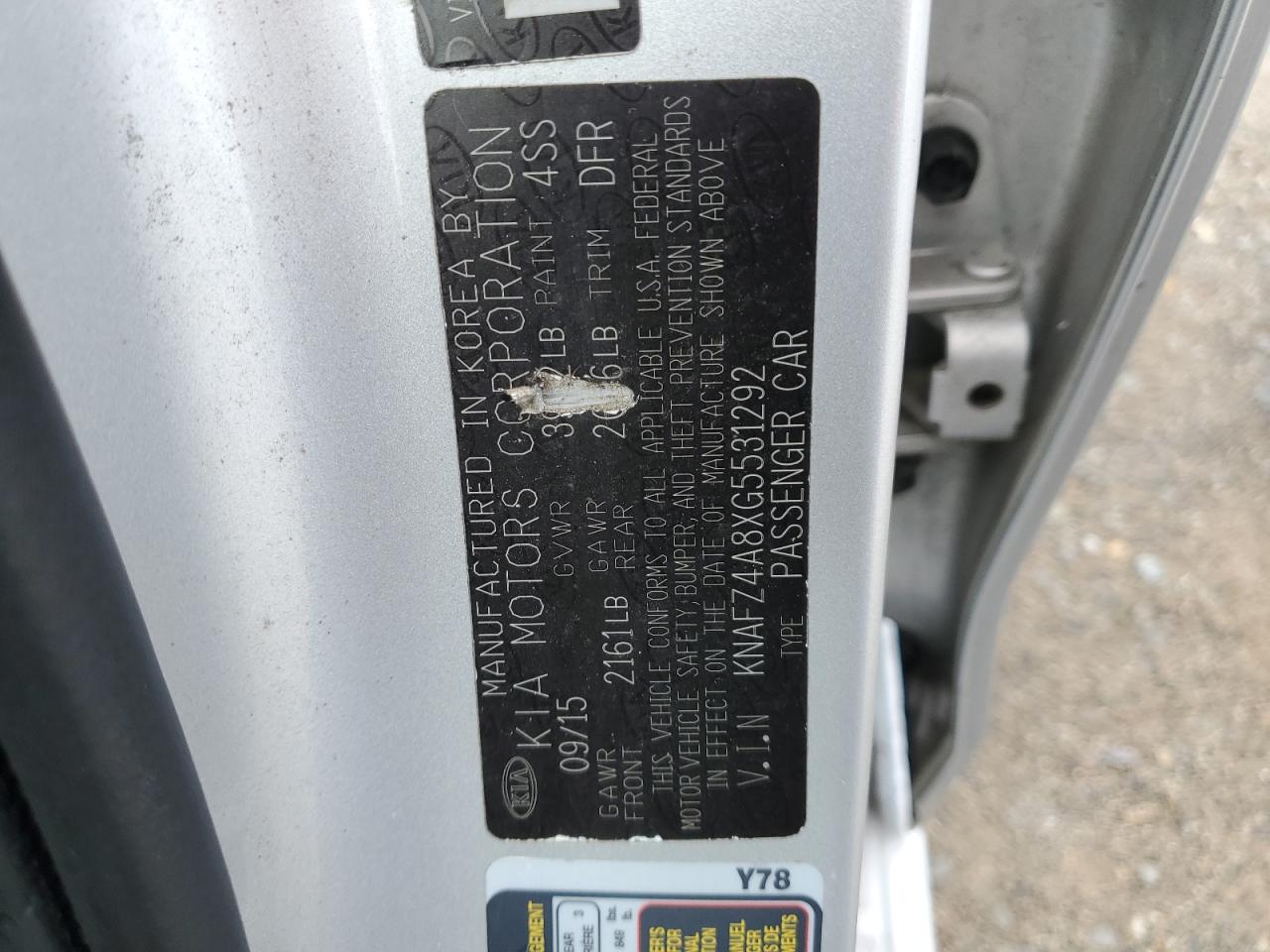 2016 Kia Forte Ex VIN: KNAFZ4A8XG5531292 Lot: 82463195