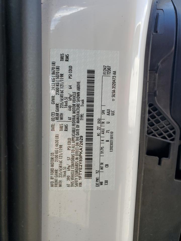 2023 Ford Transit T-150 VIN: 1FTYE2Y89PKA72629 Lot: 85552025
