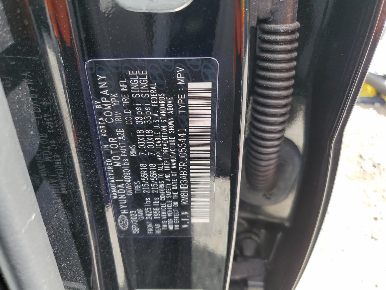 2024 Hyundai Kona Sel VIN: KM8HB3AB7RU053441 Lot: 86302385