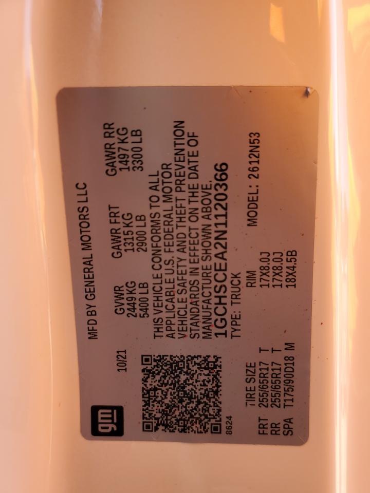 2022 Chevrolet Colorado Lt VIN: 1GCHSCEA2N1120366 Lot: 86119135