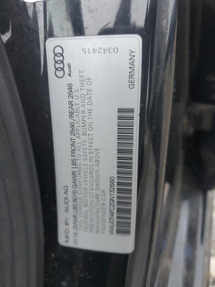 2016 Audi A6 Premium VIN: WAUCFAFC2GN132660 Lot: 85318175