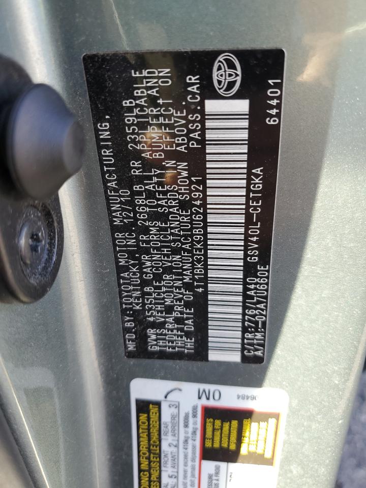 2011 Toyota Camry Se VIN: 4T1BK3EK9BU624921 Lot: 82226335