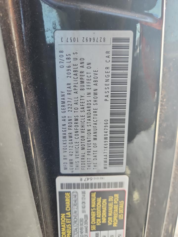 2009 Volkswagen Rabbit VIN: WVWAA71K69W047960 Lot: 84747105