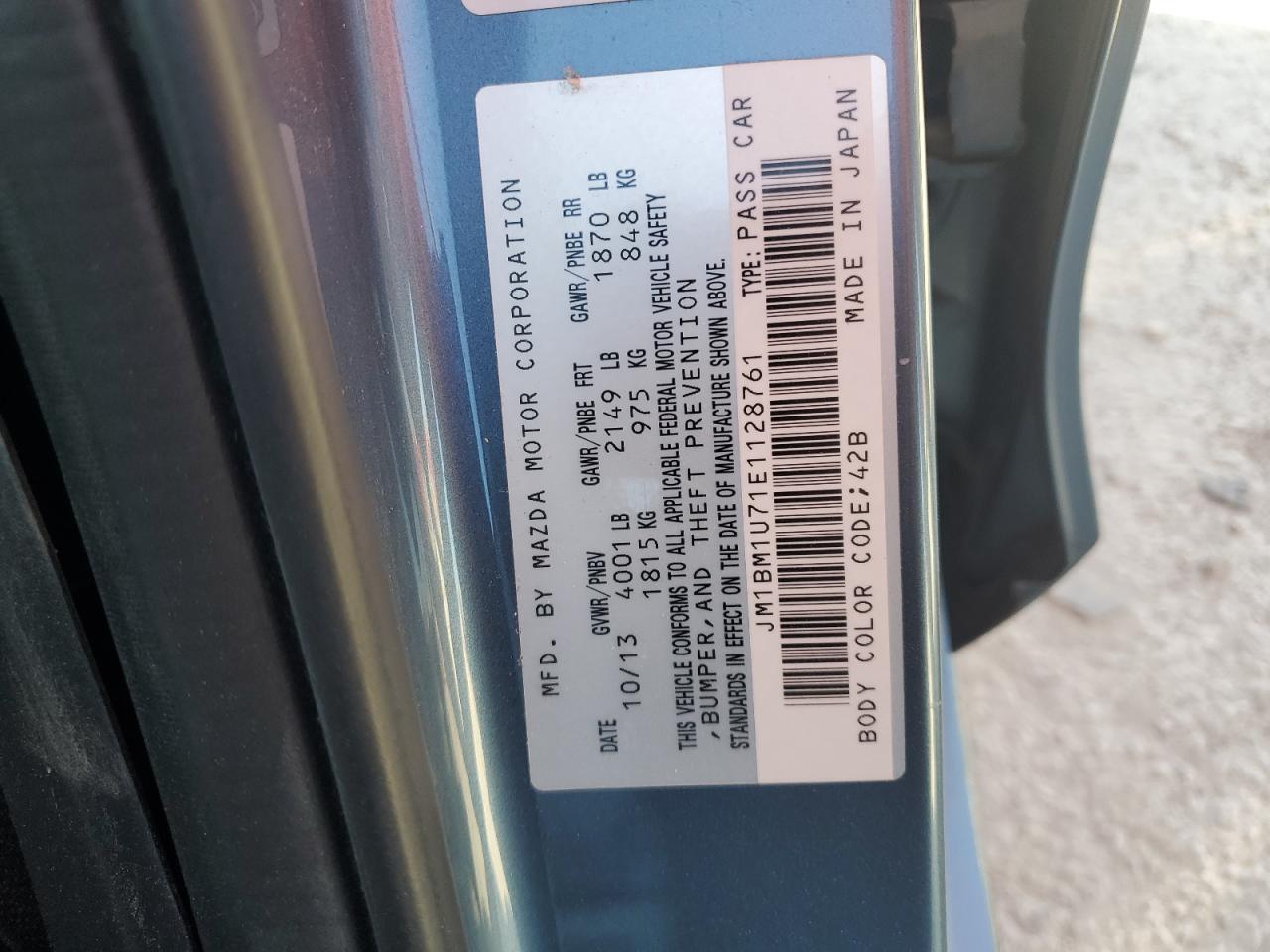 2014 Mazda 3 Sport VIN: JM1BM1U71E1128761 Lot: 87406935