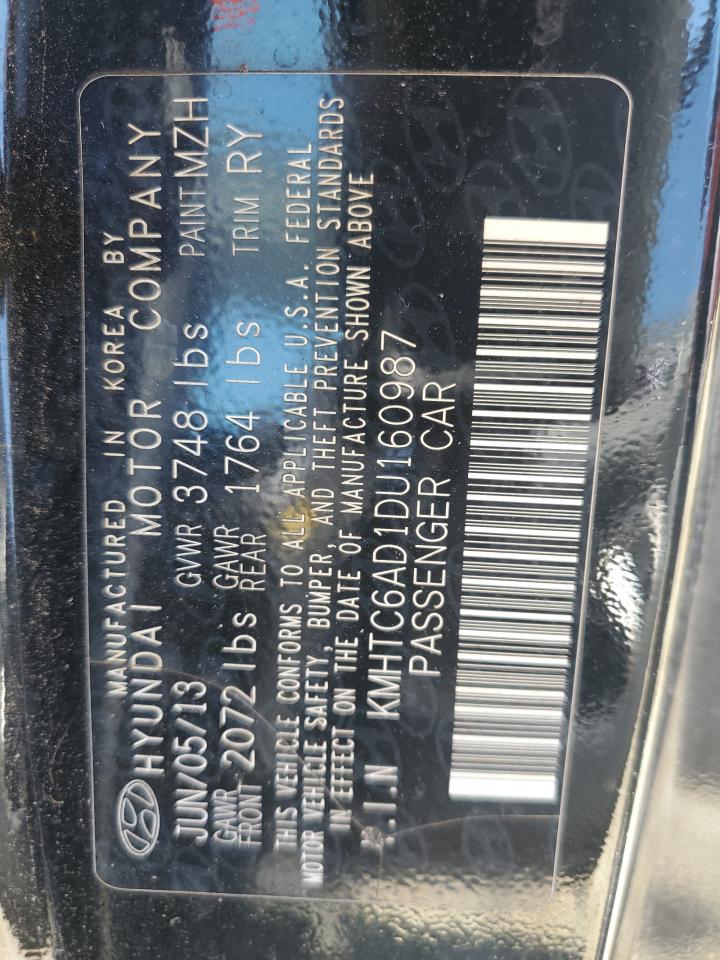 2013 Hyundai Veloster VIN: KMHTC6AD1DU160987 Lot: 81974815