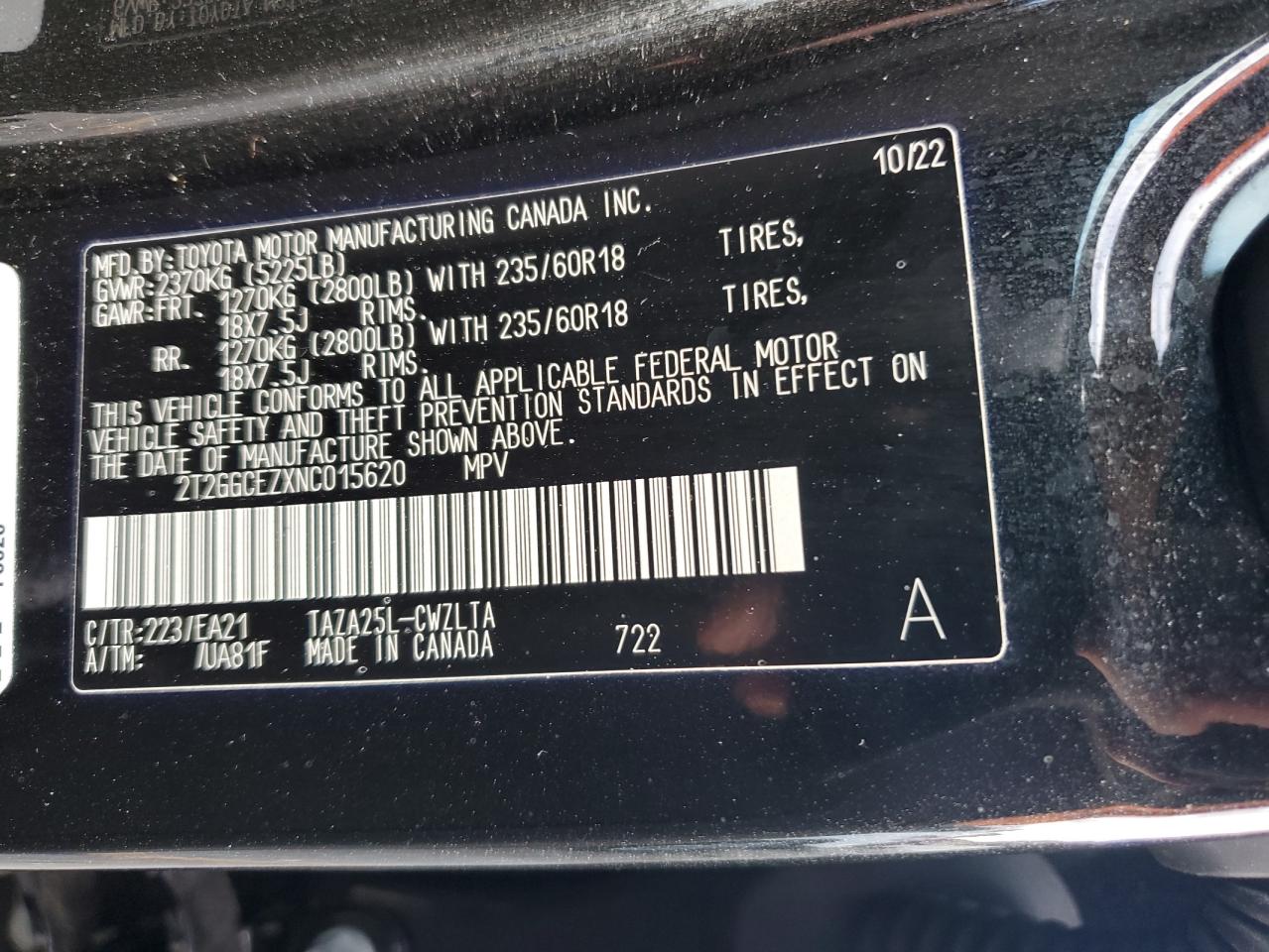 2022 Lexus Nx 350 VIN: 2T2GGCEZXNC015620 Lot: 86492415