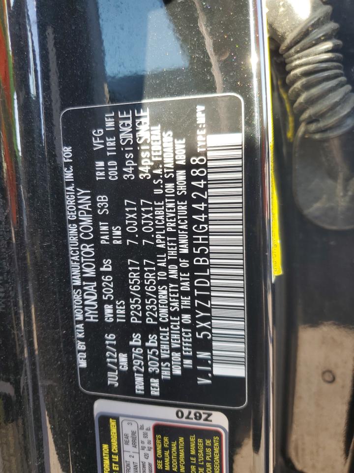 2017 Hyundai Santa Fe Sport VIN: 5XYZTDLB5HG442488 Lot: 81795855