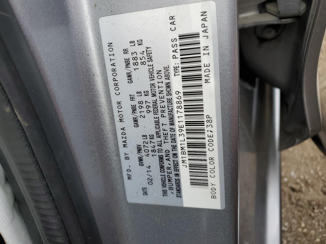 2014 Mazda 3 Touring VIN: JM1BM1L39E1178869 Lot: 90975135