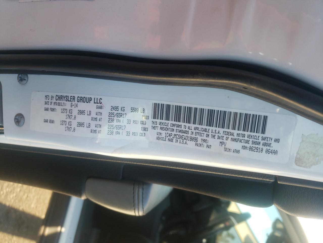 2014 Jeep Cherokee Latitude VIN: 1C4PJMCSXEW318096 Lot: 82517595