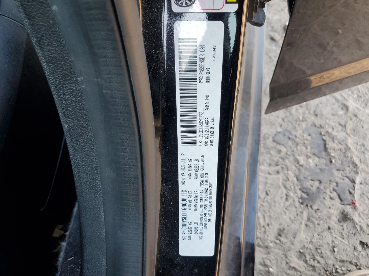 2012 Chrysler 200 S VIN: 1C3CCBHG5CN307211 Lot: 86638875