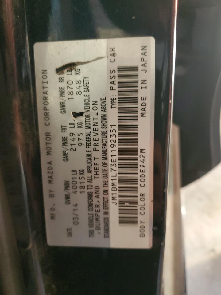 2014 Mazda 3 Touring VIN: JM1BM1L73E1192351 Lot: 85408875